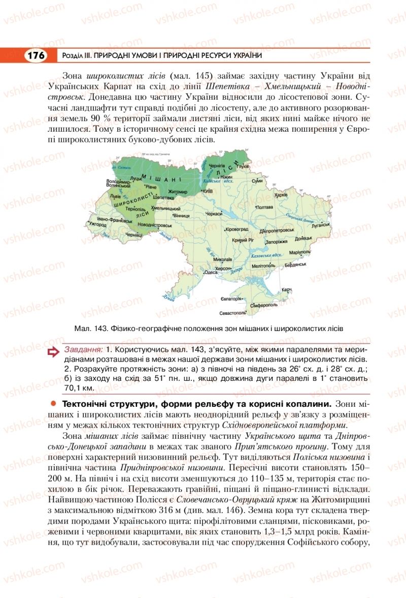 Страница 176 | Підручник Географія 8 клас С.Г. Кобернік, Р.Р. Коваленко 2016