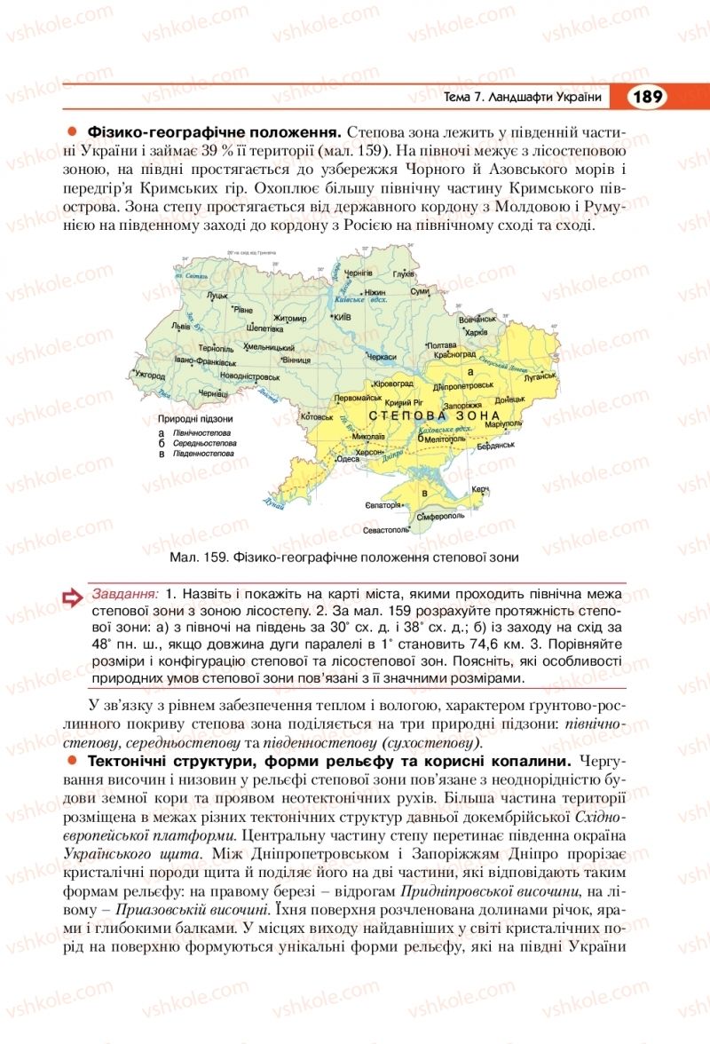 Страница 189 | Підручник Географія 8 клас С.Г. Кобернік, Р.Р. Коваленко 2016