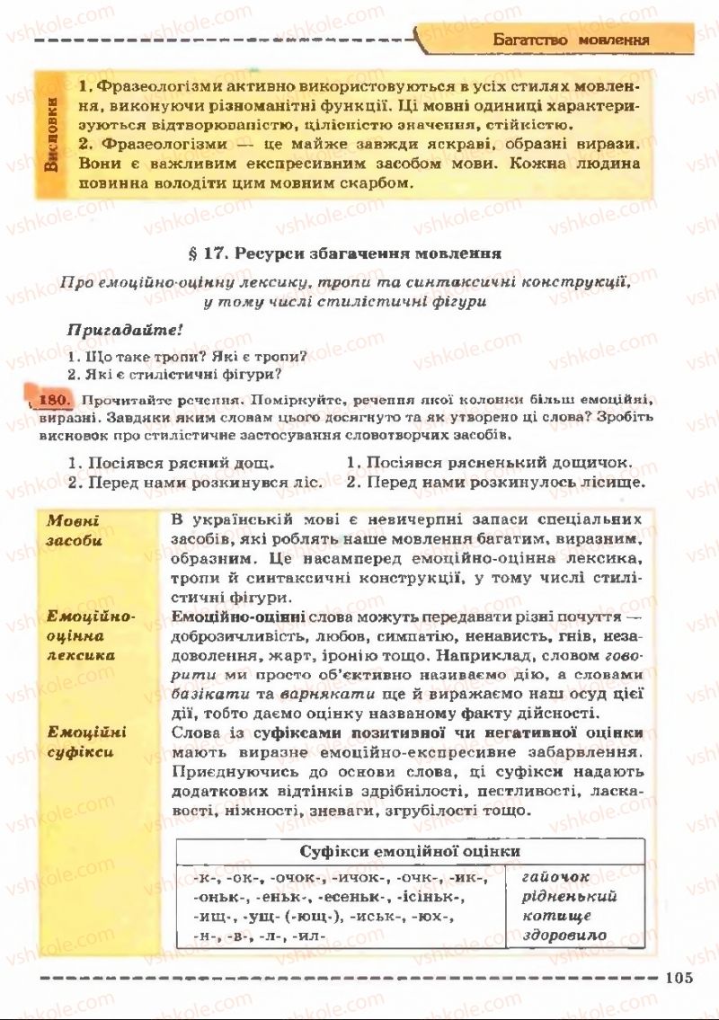 Страница 105 | Підручник Українська мова 11 клас В.В. Заболотний, О.В. Заболотний 2011