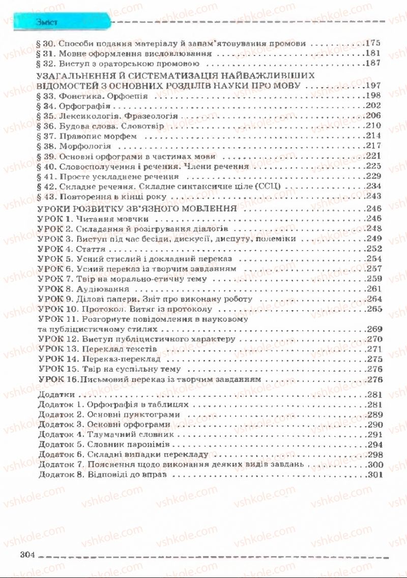 Страница 304 | Підручник Українська мова 11 клас В.В. Заболотний, О.В. Заболотний 2011