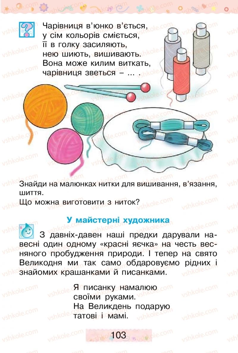 Страница 103 | Підручник Трудове навчання 1 клас В.П. Тименко, І.М. Веремійчик 2012
