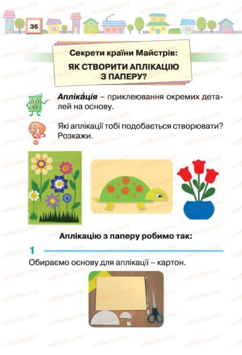 Страница 36 | Підручник Трудове навчання 1 клас В.К. Сидоренко, Н.В. Котелянець 2012