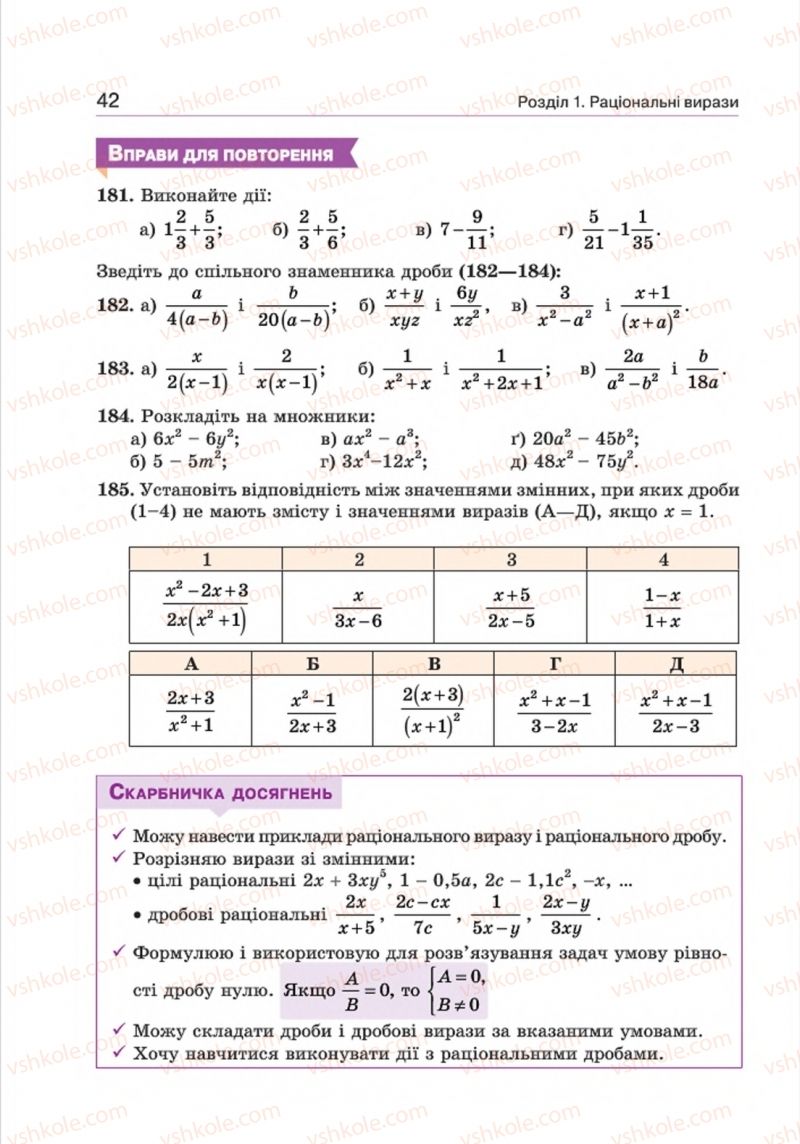 Страница 42 | Підручник Алгебра 8 клас Г.П. Бевз, В.Г. Бевз 2016