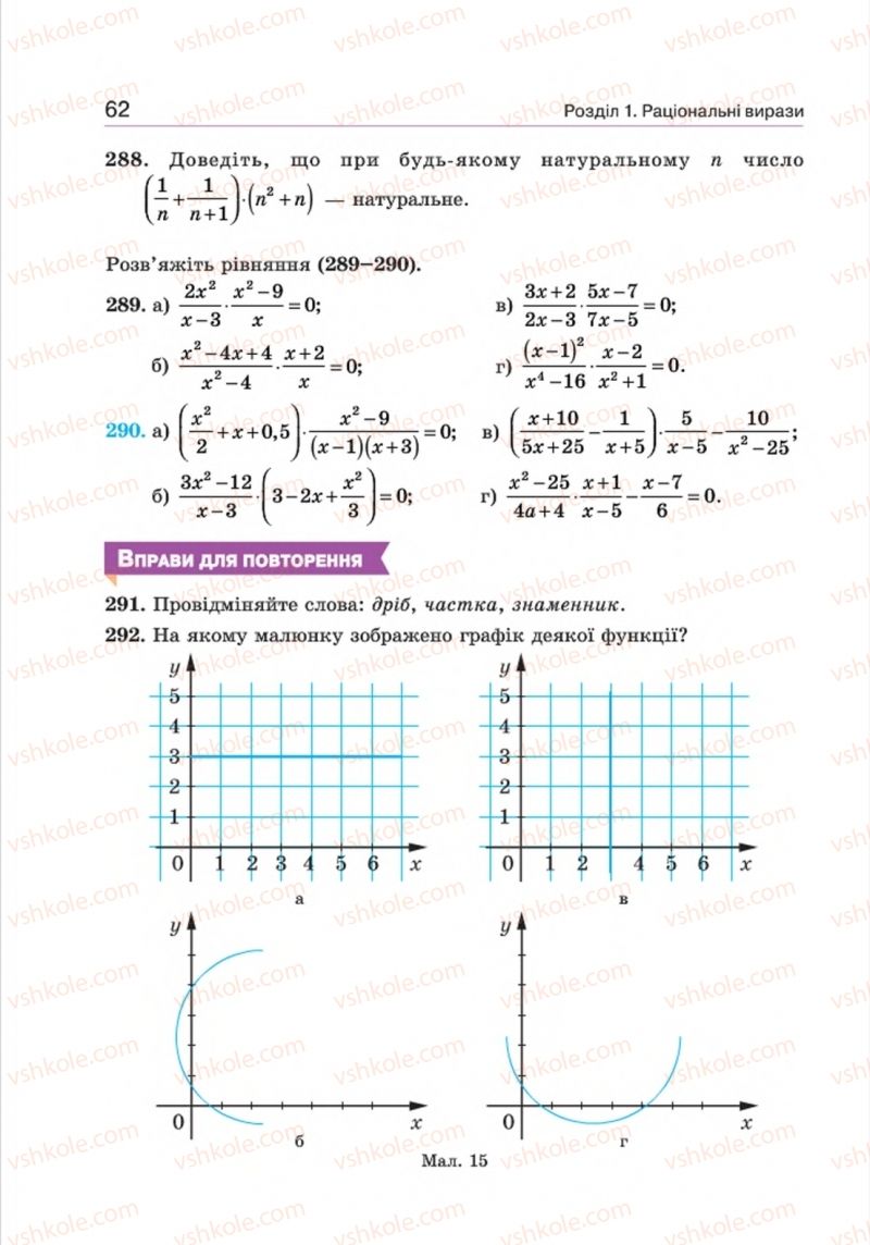 Страница 62 | Підручник Алгебра 8 клас Г.П. Бевз, В.Г. Бевз 2016