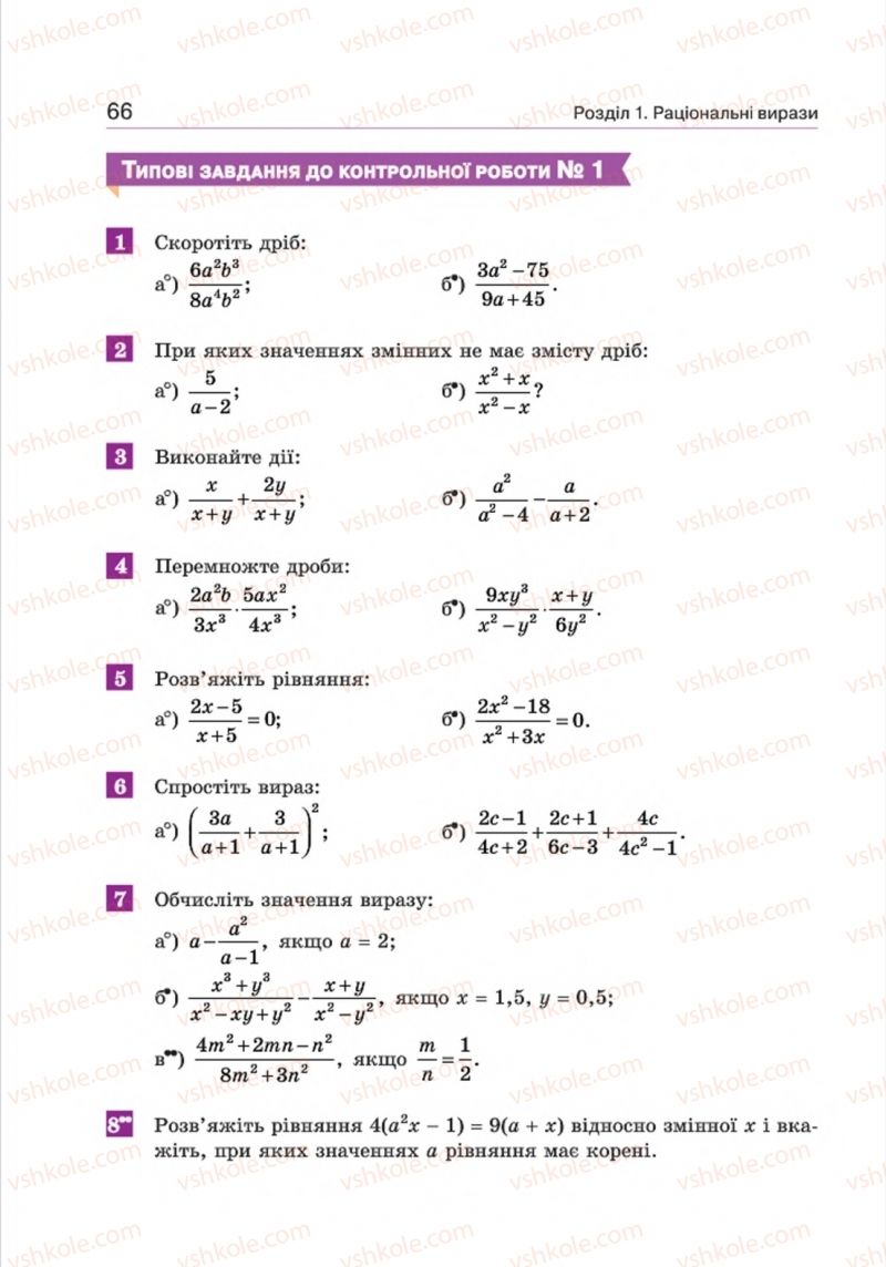 Страница 66 | Підручник Алгебра 8 клас Г.П. Бевз, В.Г. Бевз 2016