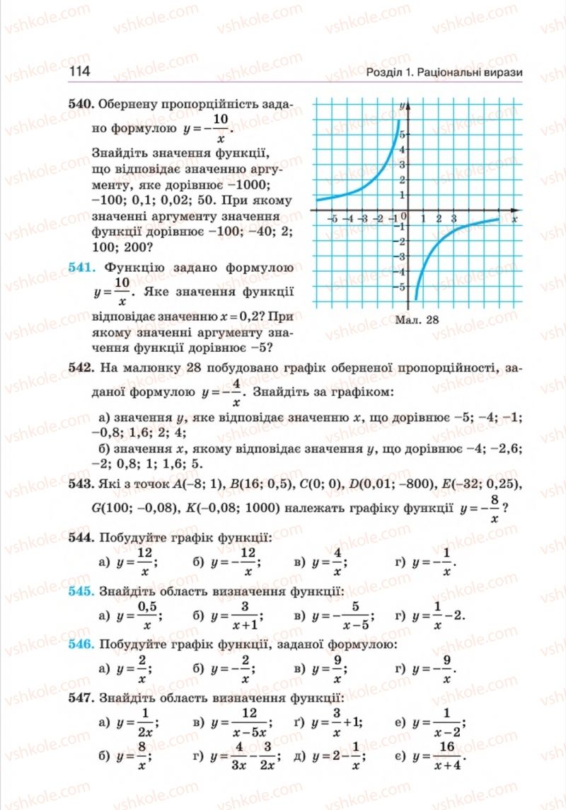 Страница 114 | Підручник Алгебра 8 клас Г.П. Бевз, В.Г. Бевз 2016