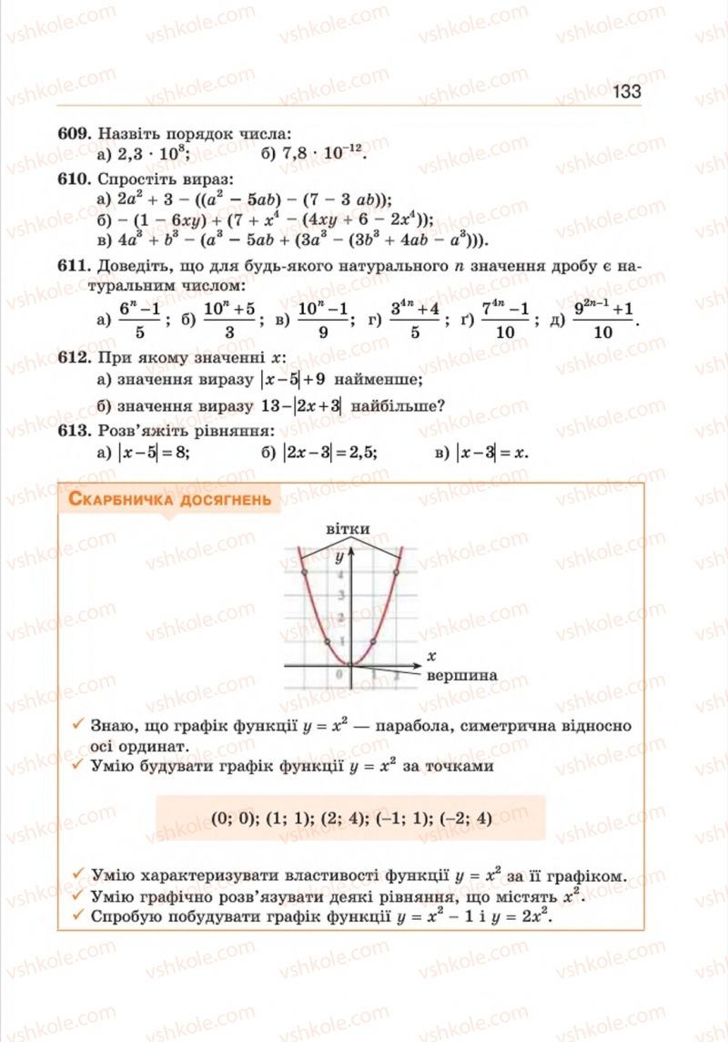 Страница 133 | Підручник Алгебра 8 клас Г.П. Бевз, В.Г. Бевз 2016