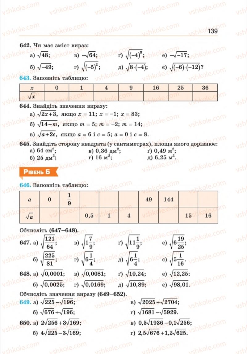 Страница 139 | Підручник Алгебра 8 клас Г.П. Бевз, В.Г. Бевз 2016