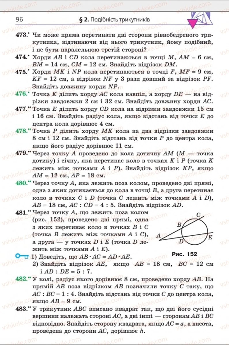 Страница 96 | Підручник Геометрія 8 клас А.Г. Мерзляк, В.Б. Полонський, М.С. Якір 2016