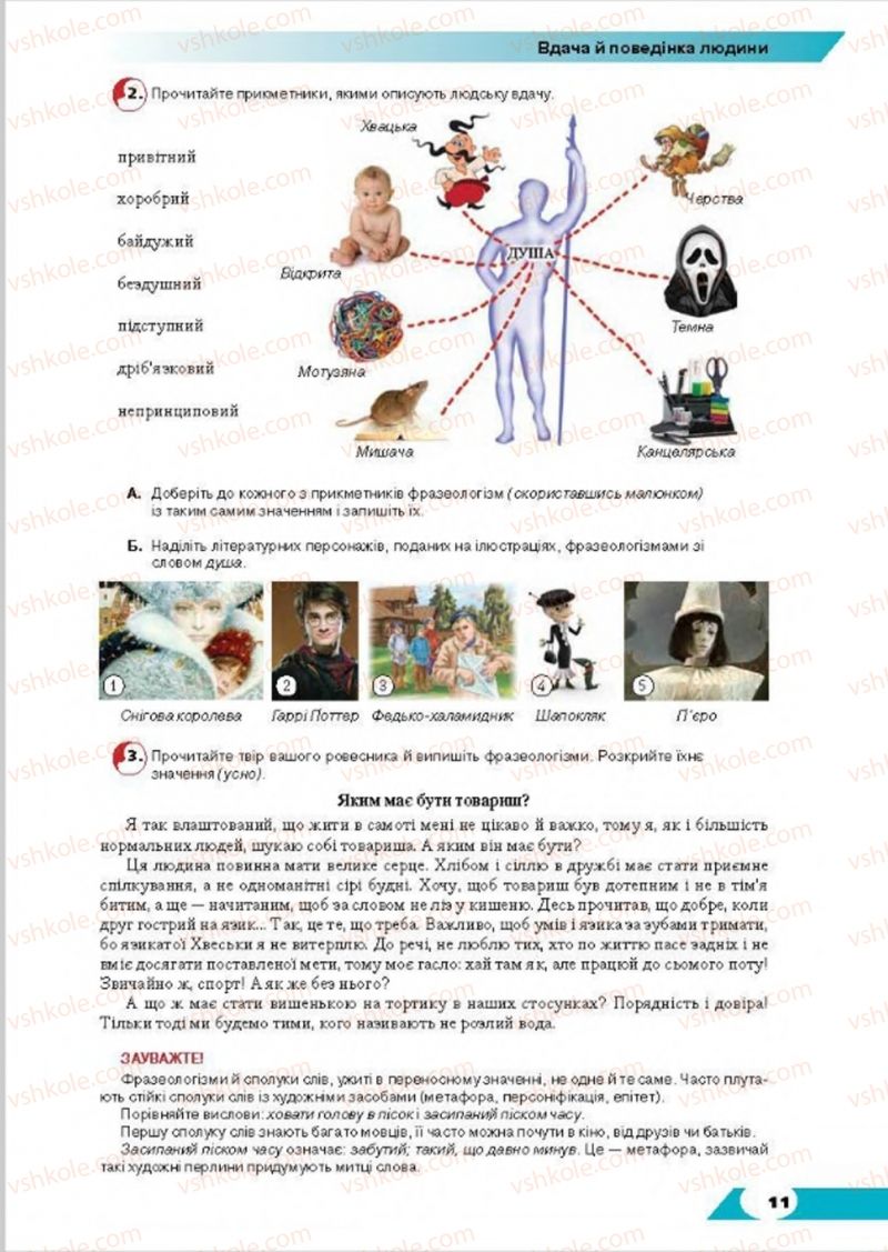 Страница 11 | Підручник Українська мова 8 клас О.М. Авраменко, Т.В. Борисюк, О.М. Почтаренко 2016