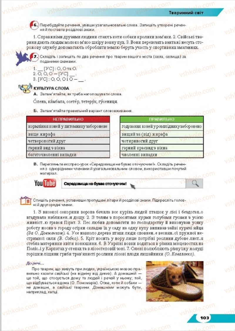 Страница 103 | Підручник Українська мова 8 клас О.М. Авраменко, Т.В. Борисюк, О.М. Почтаренко 2016