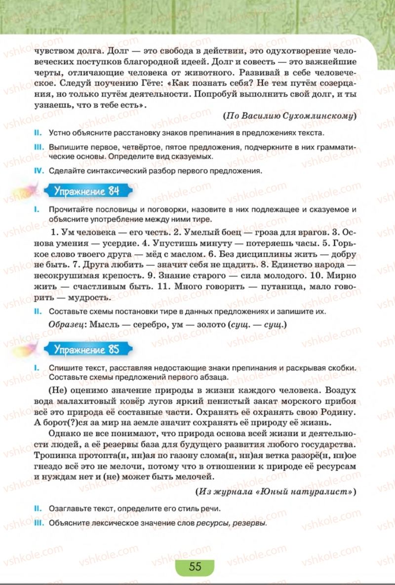 Страница 55 | Підручник Русский язык 8 клас Е.И. Быкова, Л.В. Давидюк, Е.Ф. Рачко 2016