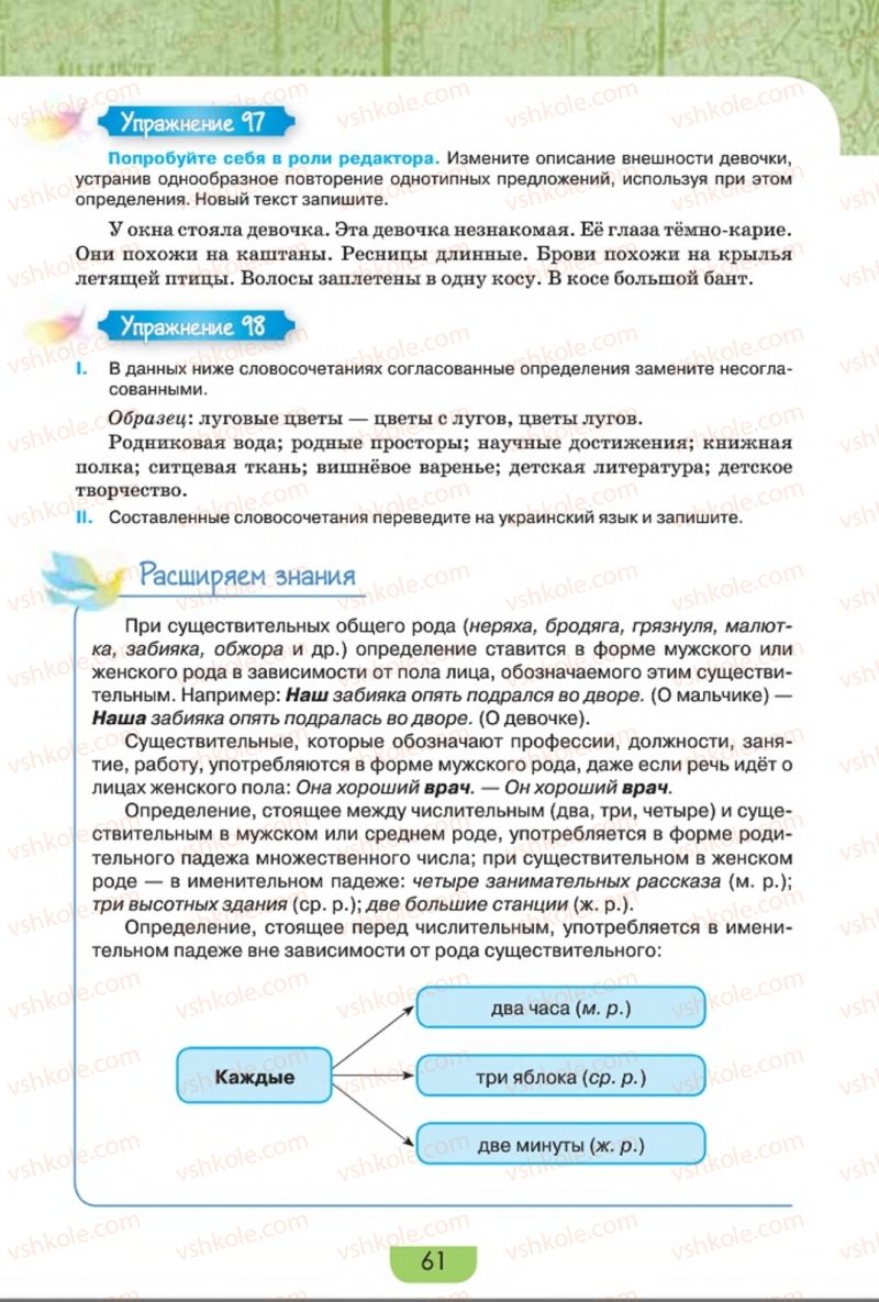 Страница 61 | Підручник Русский язык 8 клас Е.И. Быкова, Л.В. Давидюк, Е.Ф. Рачко 2016
