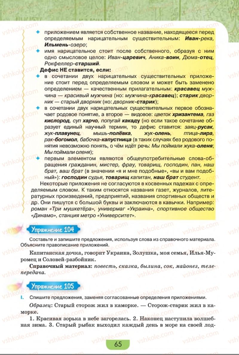 Страница 65 | Підручник Русский язык 8 клас Е.И. Быкова, Л.В. Давидюк, Е.Ф. Рачко 2016