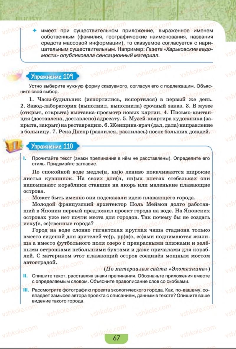 Страница 67 | Підручник Русский язык 8 клас Е.И. Быкова, Л.В. Давидюк, Е.Ф. Рачко 2016