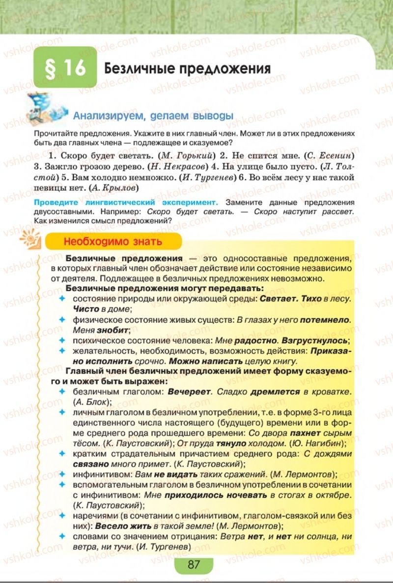 Страница 87 | Підручник Русский язык 8 клас Е.И. Быкова, Л.В. Давидюк, Е.Ф. Рачко 2016