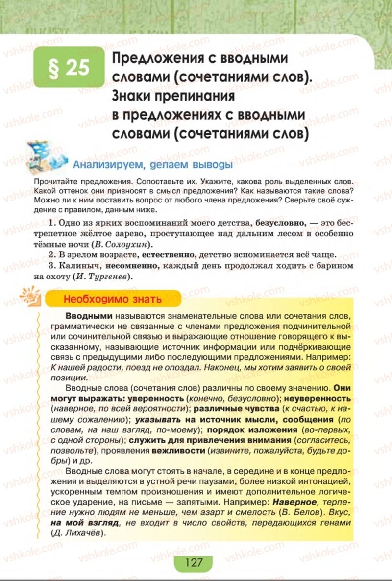 Страница 127 | Підручник Русский язык 8 клас Е.И. Быкова, Л.В. Давидюк, Е.Ф. Рачко 2016