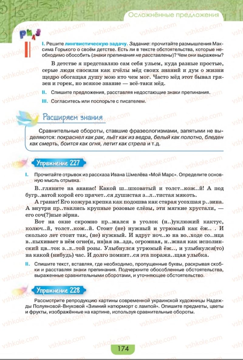Страница 174 | Підручник Русский язык 8 клас Е.И. Быкова, Л.В. Давидюк, Е.Ф. Рачко 2016