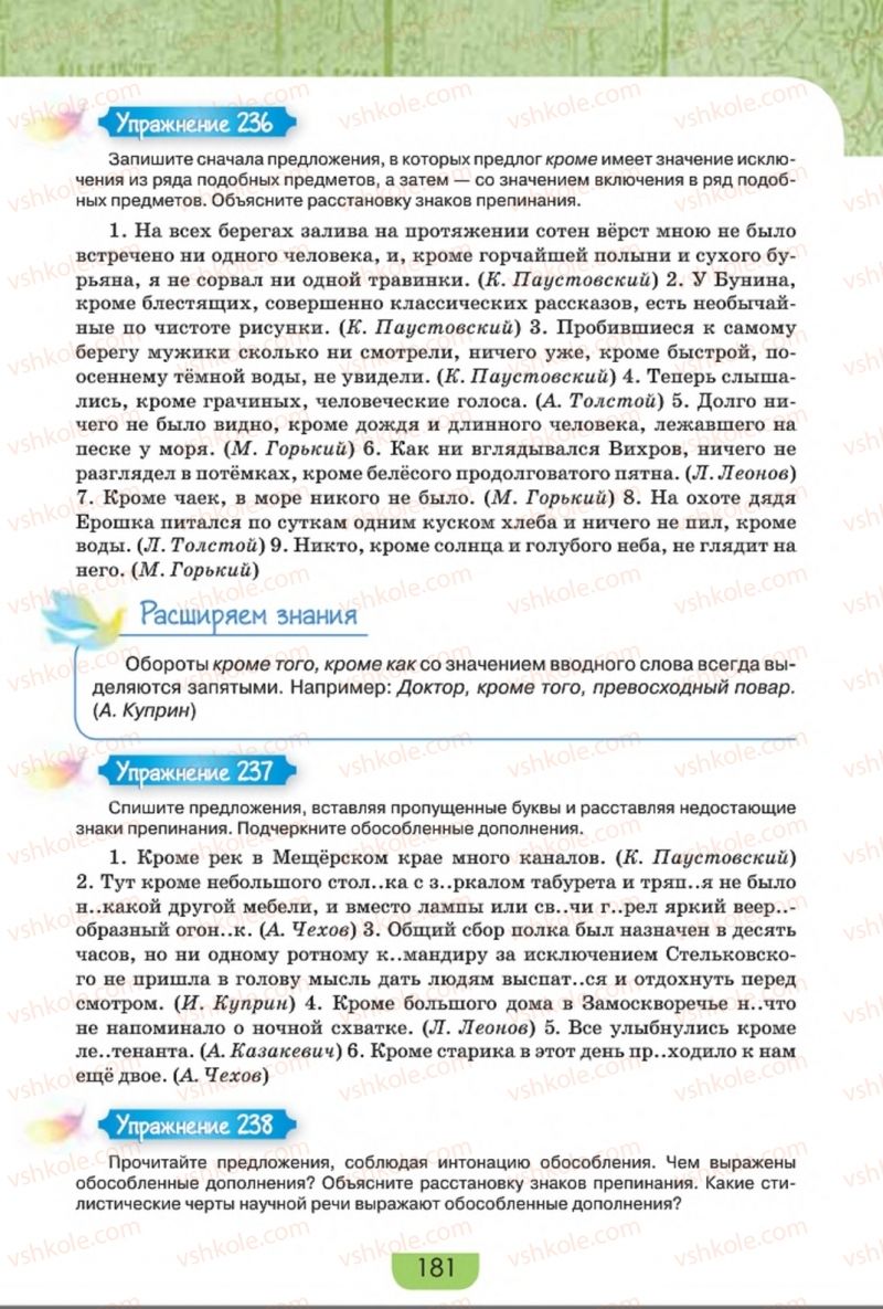 Страница 181 | Підручник Русский язык 8 клас Е.И. Быкова, Л.В. Давидюк, Е.Ф. Рачко 2016