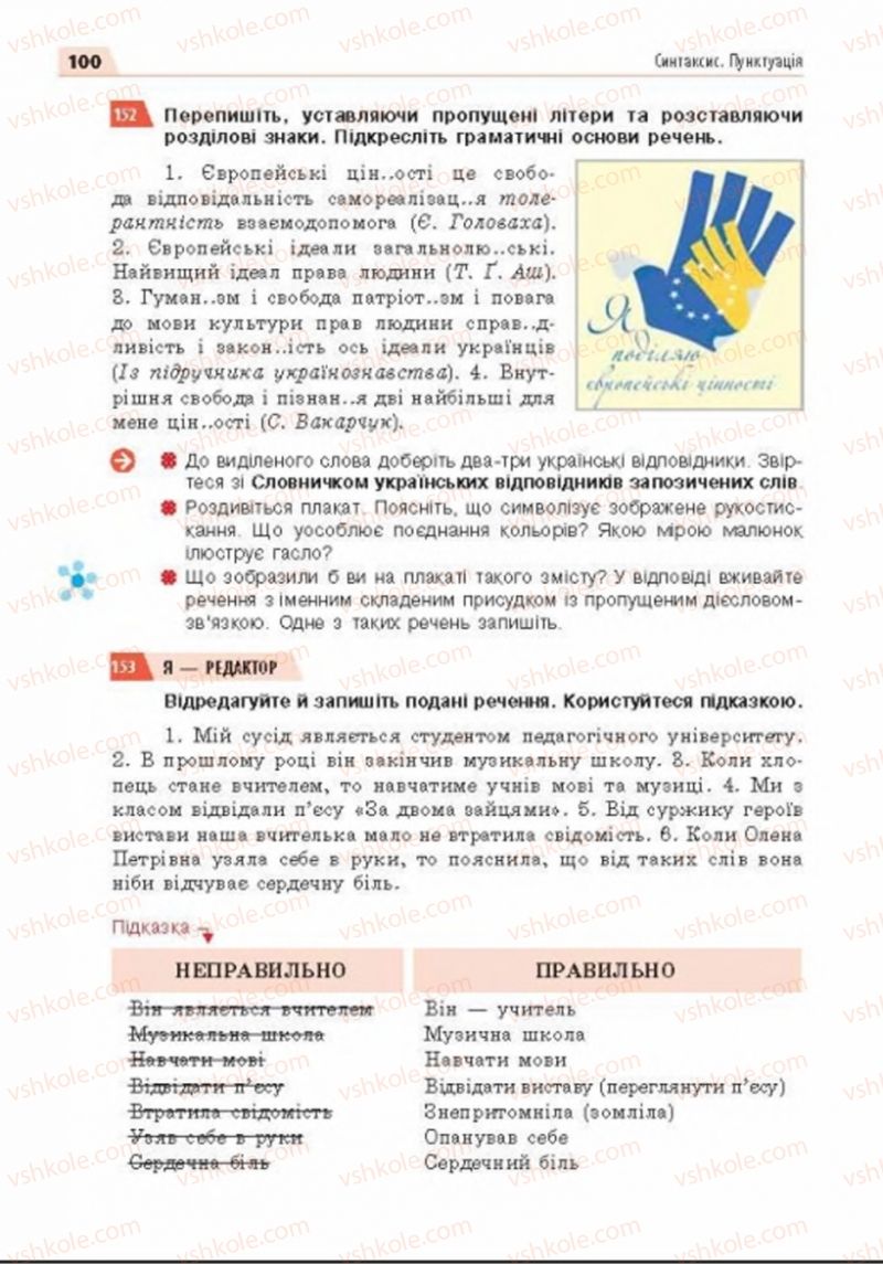 Страница 100 | Підручник Українська мова 8 клас О.П. Глазова 2016
