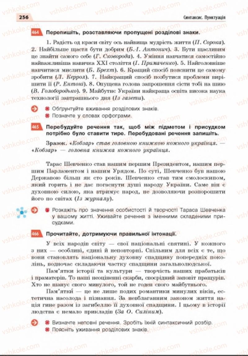Страница 256 | Підручник Українська мова 8 клас О.П. Глазова 2016