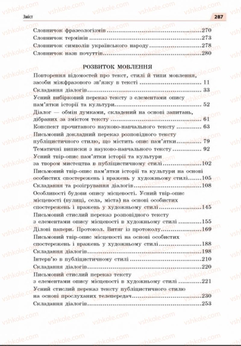 Страница 287 | Підручник Українська мова 8 клас О.П. Глазова 2016