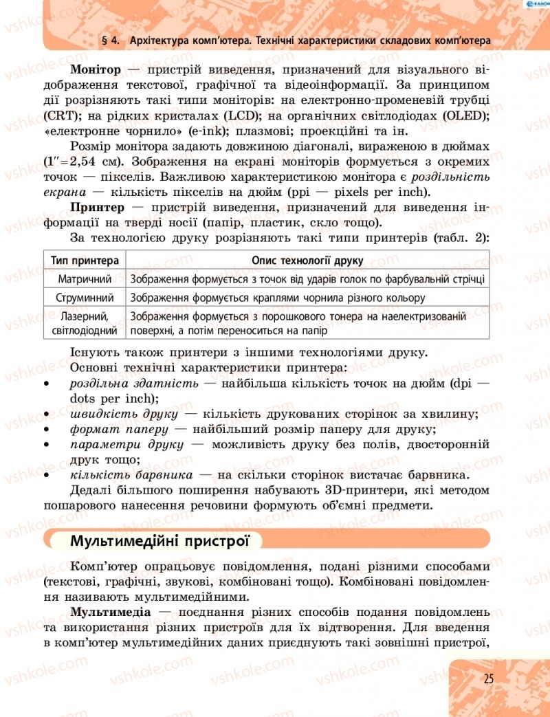 Страница 25 | Підручник Інформатика 8 клас О.О. Бондаренко, В.В. Ластовецький, О.П. Пилипчук 2016