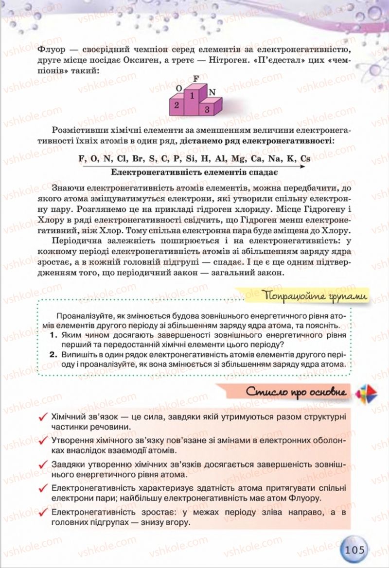 Страница 105 | Підручник Хімія 8 клас О.Г. Ярошенко 2016