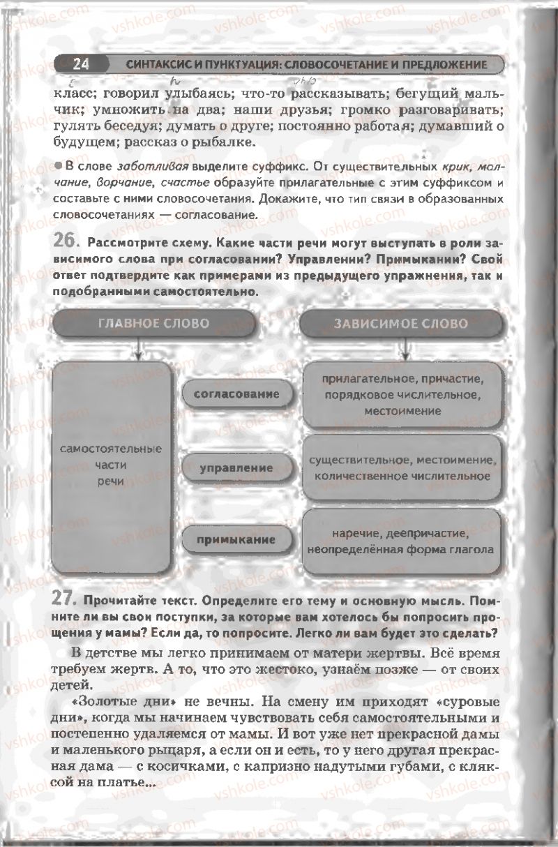 Страница 24 | Підручник Русский язык 8 клас Л.В Давидюк, В.И. Стативка 2008