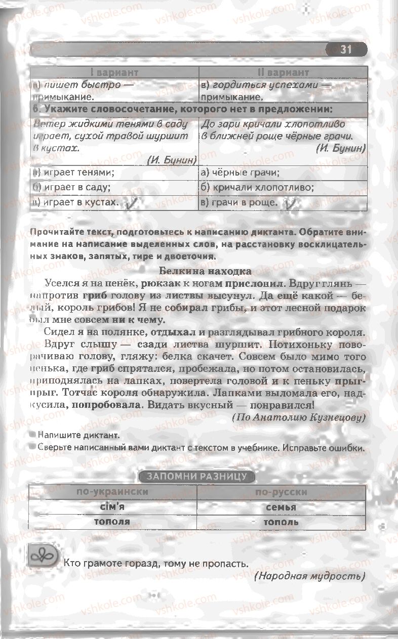Страница 31 | Підручник Русский язык 8 клас Л.В Давидюк, В.И. Стативка 2008