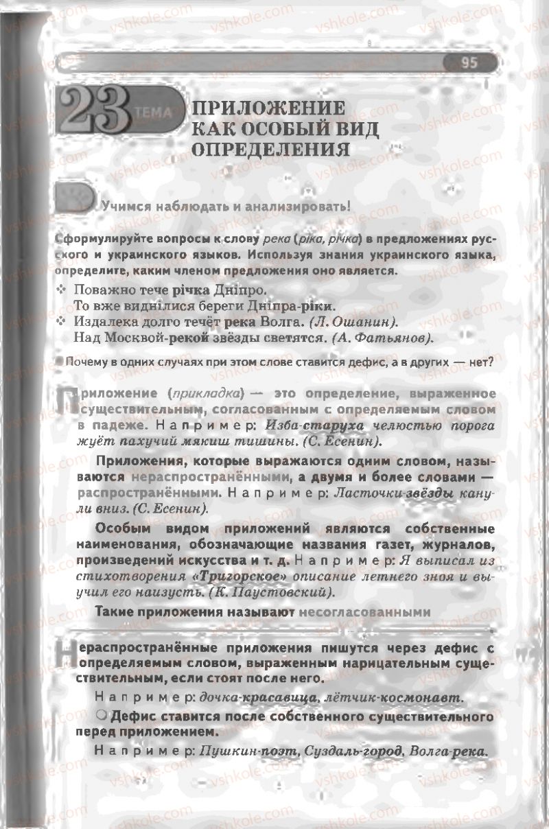 Страница 95 | Підручник Русский язык 8 клас Л.В Давидюк, В.И. Стативка 2008