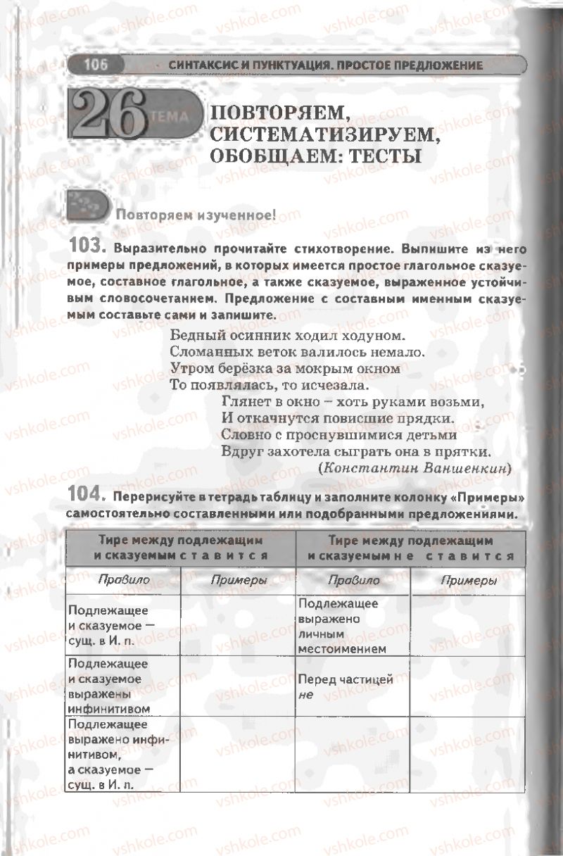 Страница 106 | Підручник Русский язык 8 клас Л.В Давидюк, В.И. Стативка 2008