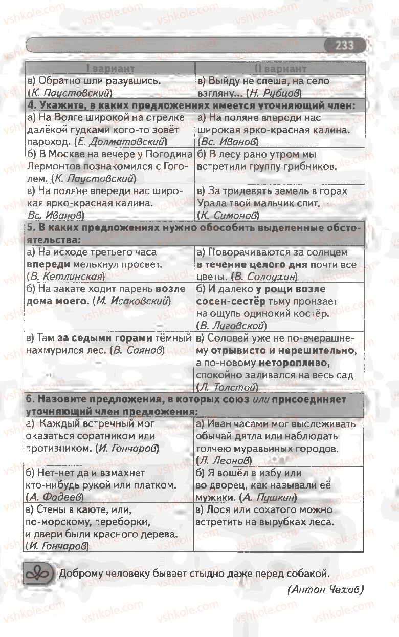 Страница 233 | Підручник Русский язык 8 клас Л.В Давидюк, В.И. Стативка 2008