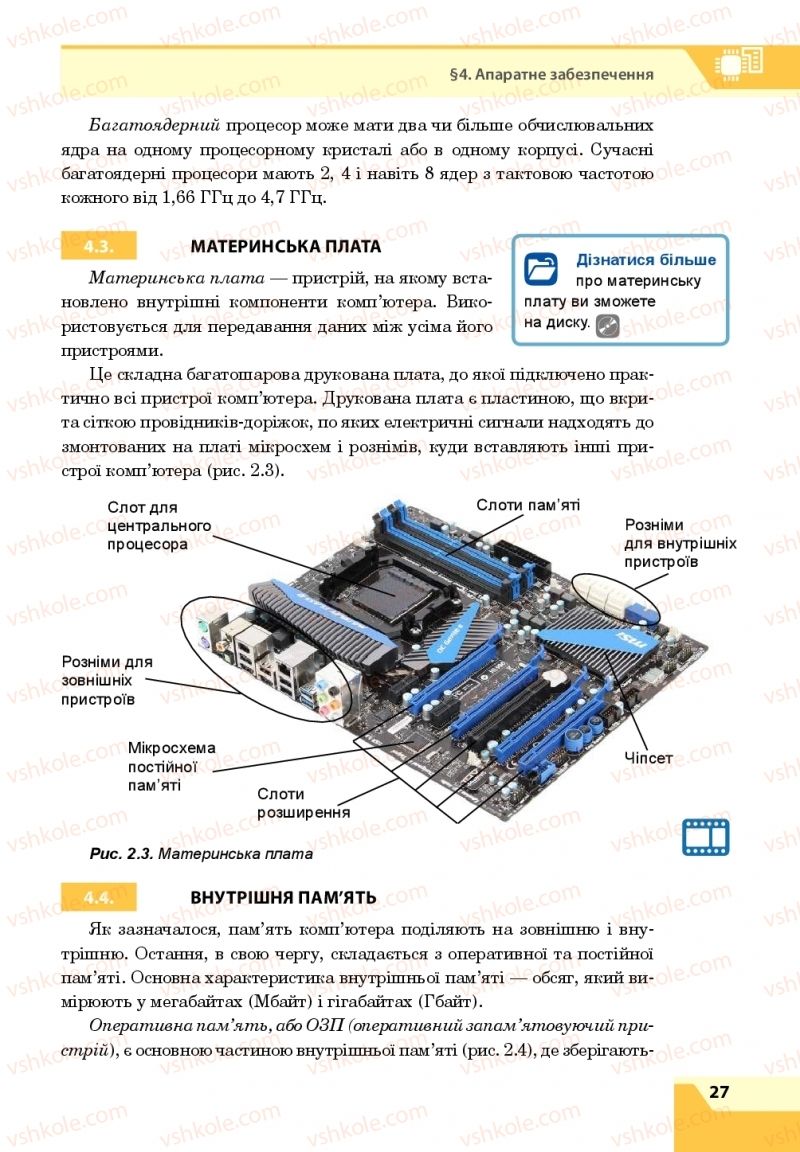 Страница 27 | Підручник Інформатика 8 клас О.П. Казанцева, І.В. Стеценкок 2016