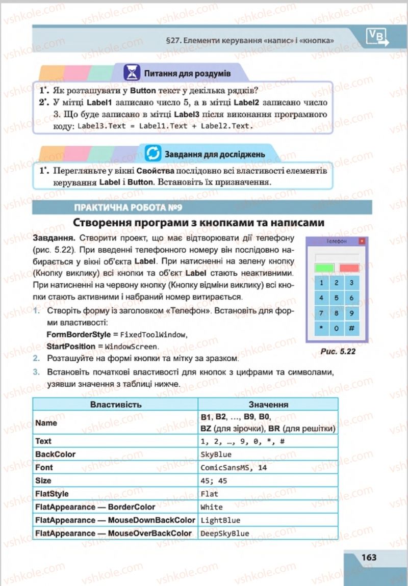 Страница 163 | Підручник Інформатика 8 клас О.П. Казанцева, І.В. Стеценкок 2016