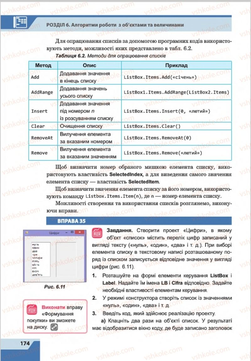 Страница 174 | Підручник Інформатика 8 клас О.П. Казанцева, І.В. Стеценкок 2016