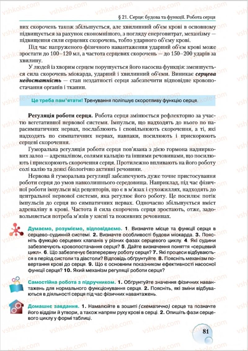 Страница 81 | Підручник Біологія 8 клас С.В. Страшко, Л.Г. Горяна, В.Г. Білик 2016