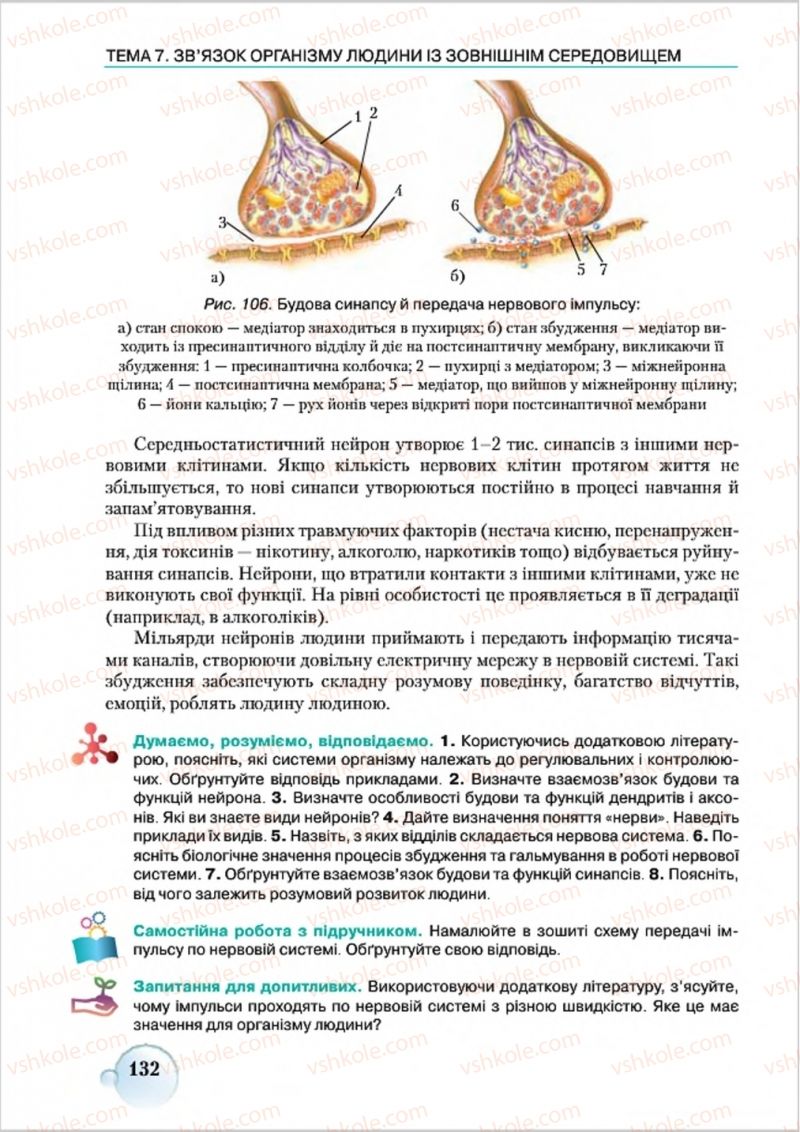 Страница 132 | Підручник Біологія 8 клас С.В. Страшко, Л.Г. Горяна, В.Г. Білик 2016
