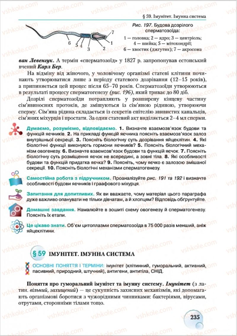 Страница 235 | Підручник Біологія 8 клас С.В. Страшко, Л.Г. Горяна, В.Г. Білик 2016