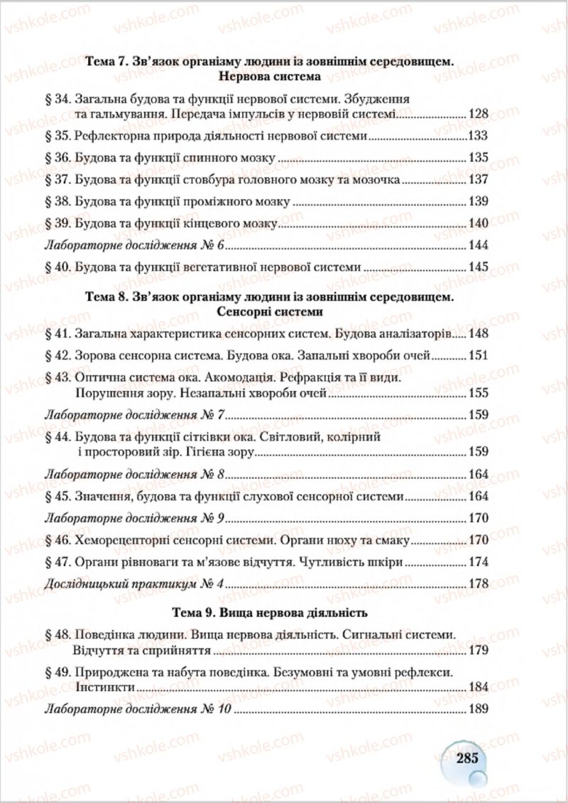 Страница 285 | Підручник Біологія 8 клас С.В. Страшко, Л.Г. Горяна, В.Г. Білик 2016