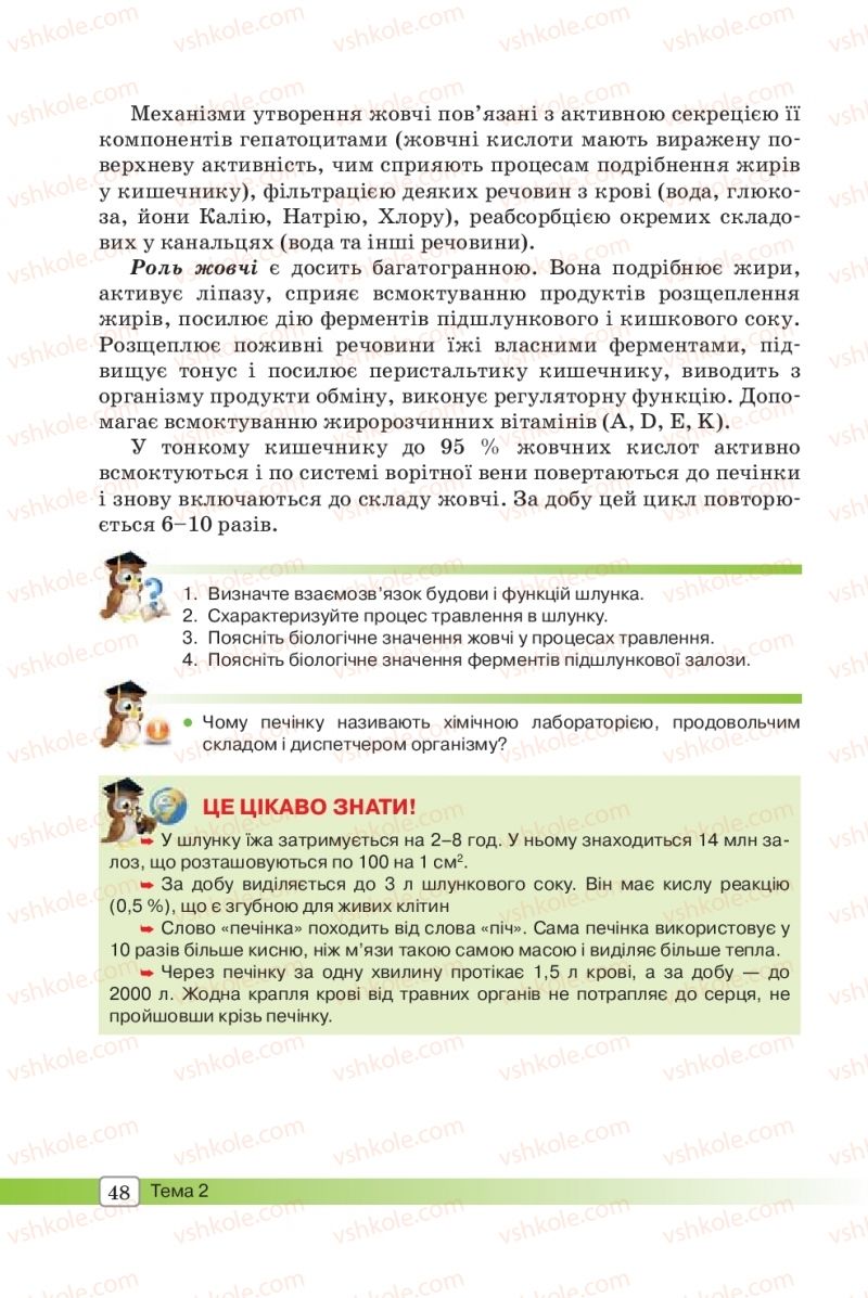Страница 48 | Підручник Біологія 8 клас О.В. Костильов, С.П. Яценко 2016