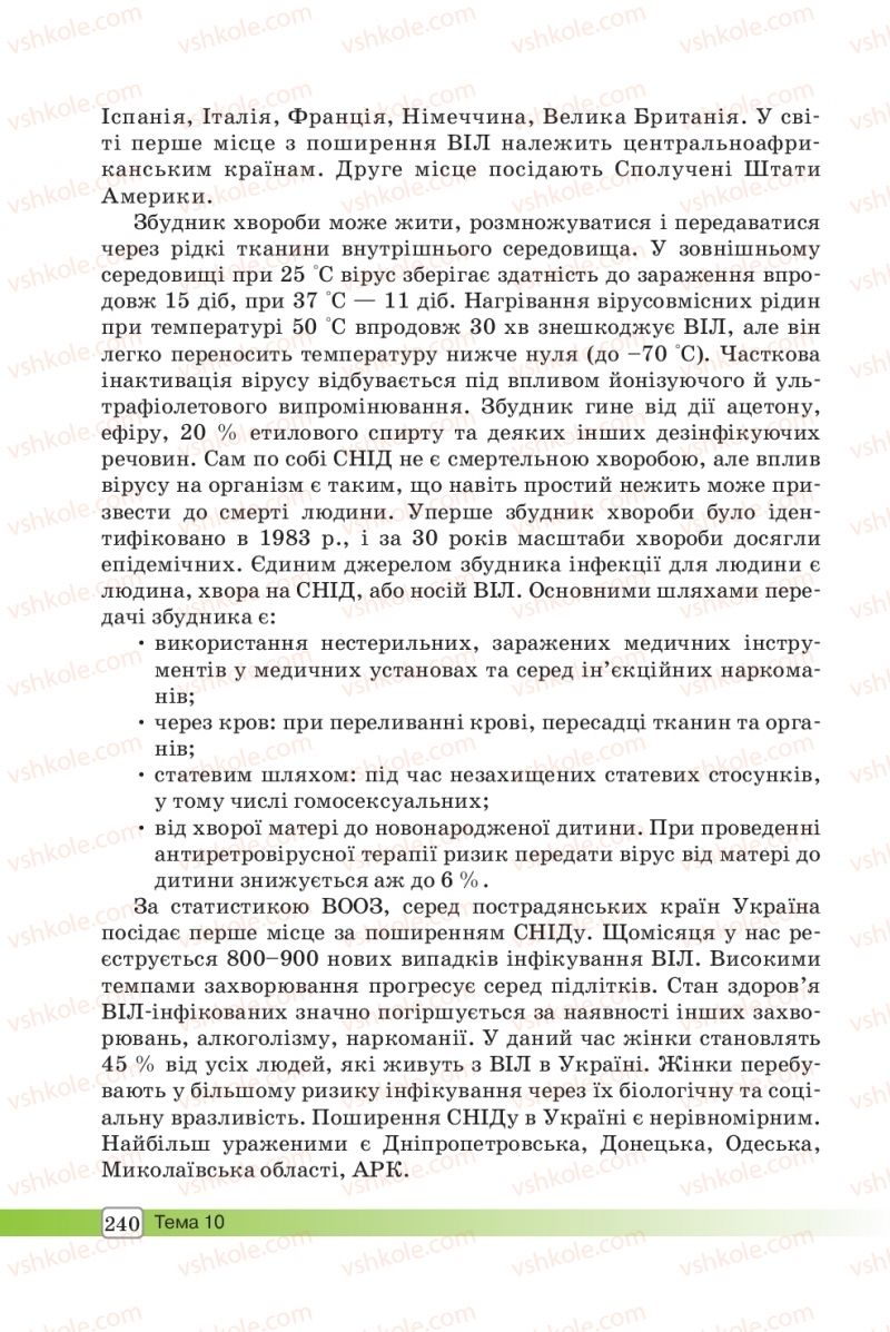 Страница 240 | Підручник Біологія 8 клас О.В. Костильов, С.П. Яценко 2016