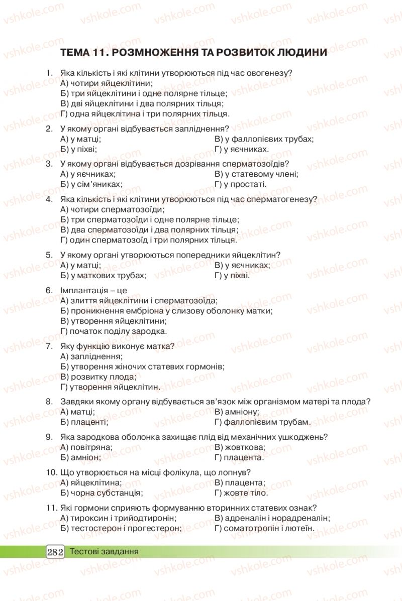 Страница 282 | Підручник Біологія 8 клас О.В. Костильов, С.П. Яценко 2016