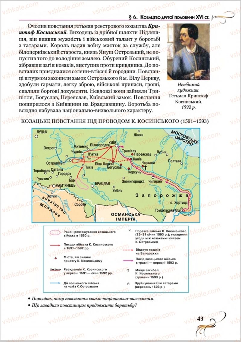 Страница 43 | Підручник Історія України 8 клас О.К. Струкевич 2016