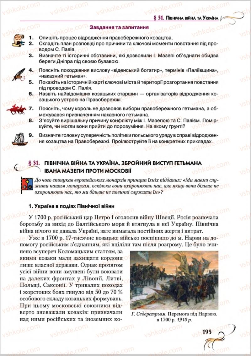 Страница 195 | Підручник Історія України 8 клас О.К. Струкевич 2016
