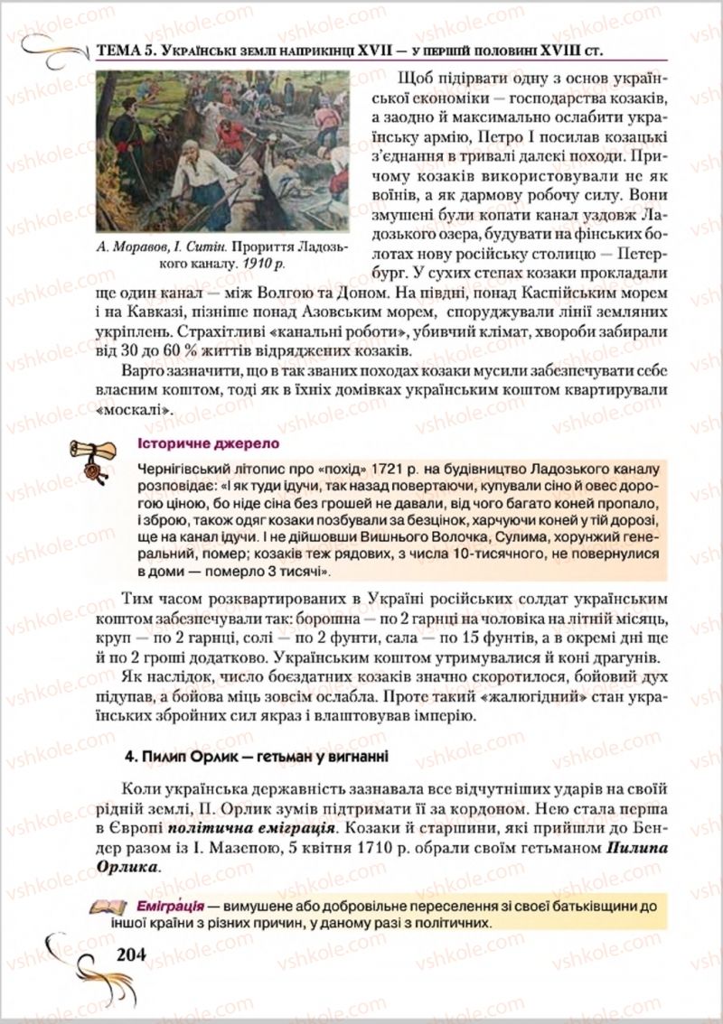 Страница 204 | Підручник Історія України 8 клас О.К. Струкевич 2016