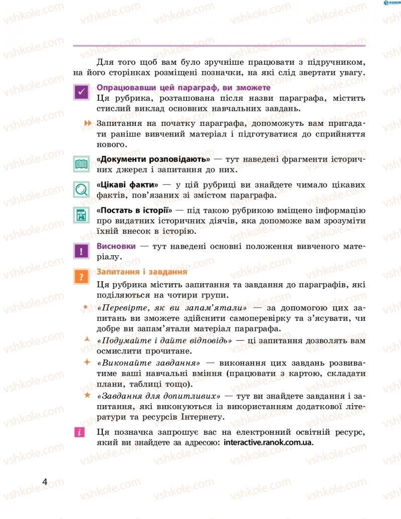 Страница 4 | Підручник Історія України 8 клас О.В. Гісем, О.О. Мартинюк 2016 Поглиблене вивчення