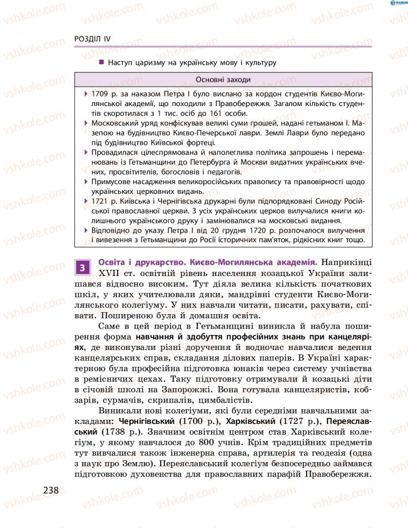 Страница 238 | Підручник Історія України 8 клас О.В. Гісем, О.О. Мартинюк 2016 Поглиблене вивчення