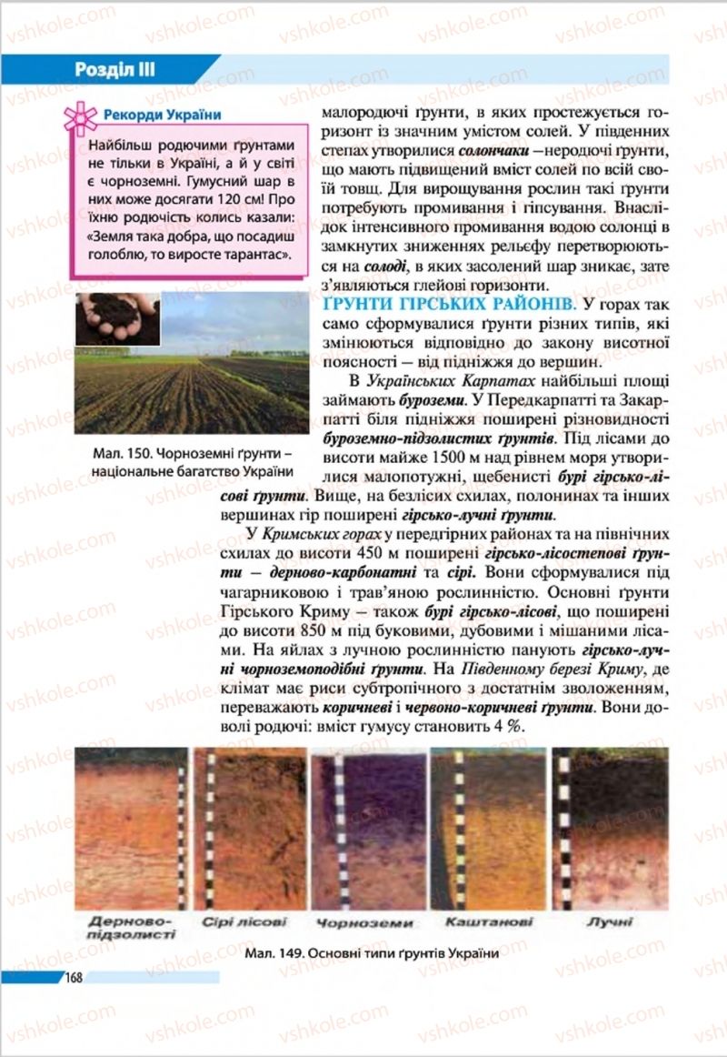 Страница 168 | Підручник Географія 8 клас В.М. Бойко, І.Л. Дітчук, Л.Б. Заставецька 2016