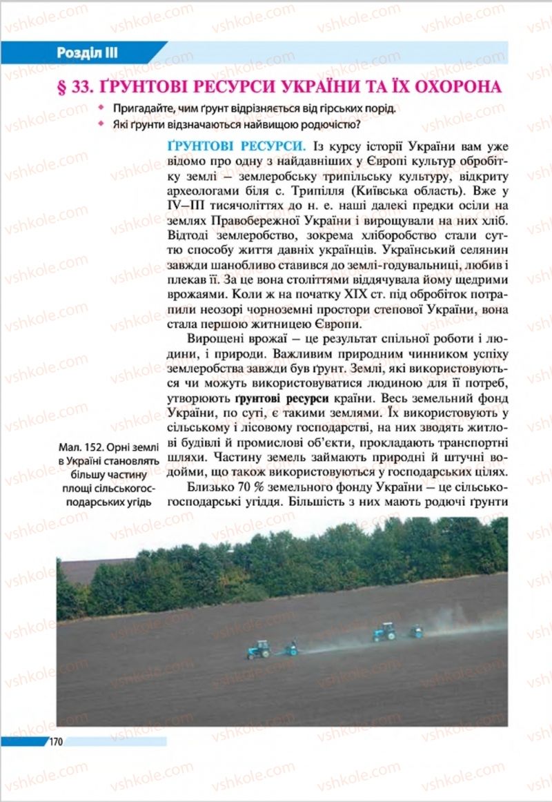 Страница 170 | Підручник Географія 8 клас В.М. Бойко, І.Л. Дітчук, Л.Б. Заставецька 2016